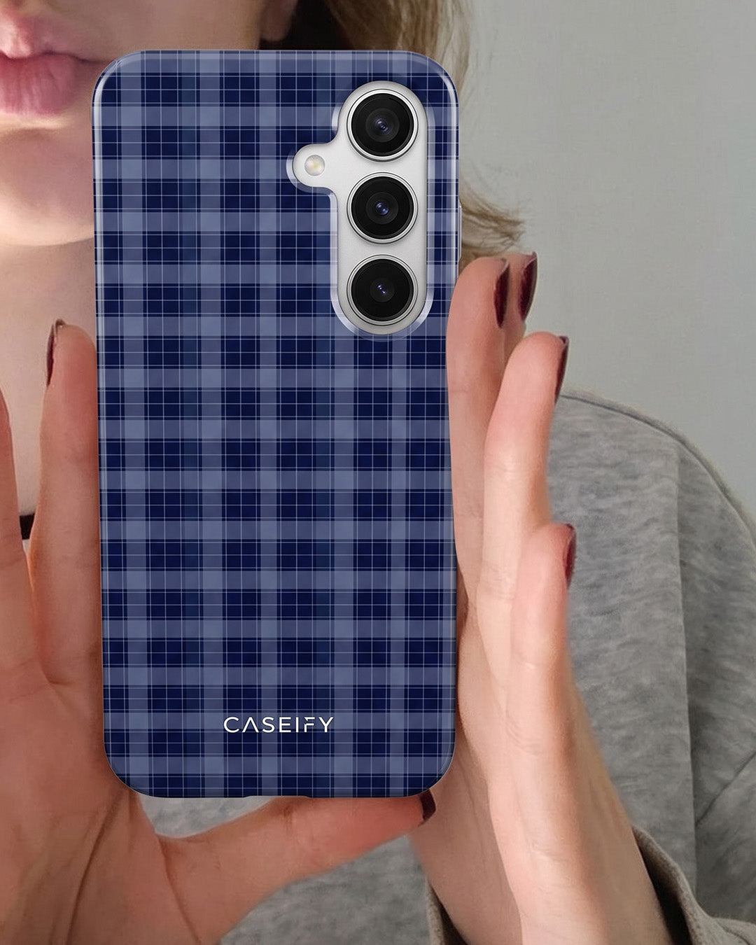 Samsung Galaxy S24 FE Navy Plaid Case