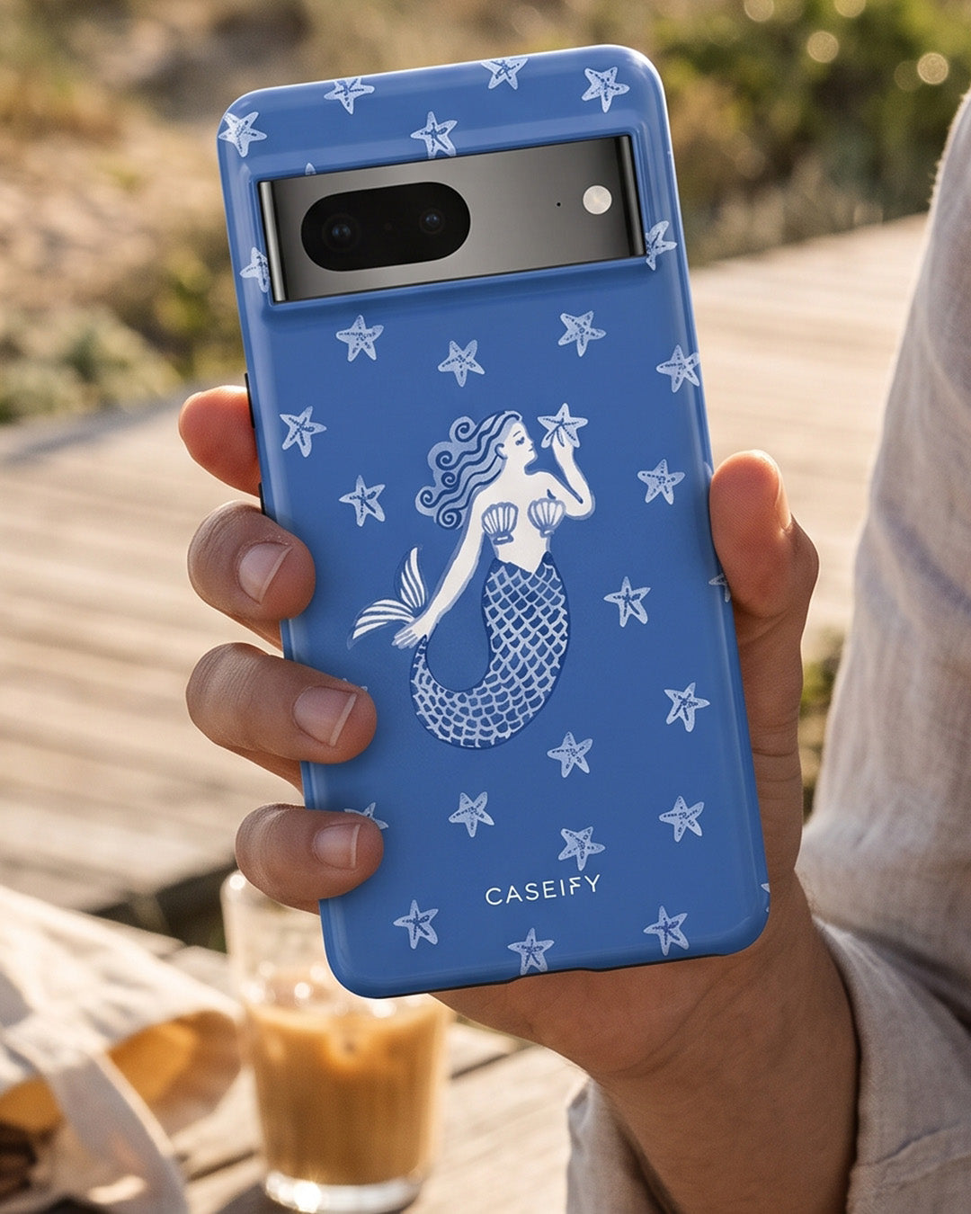 Blue Mermaid Starfish Glossy Google Pixel 7 Case