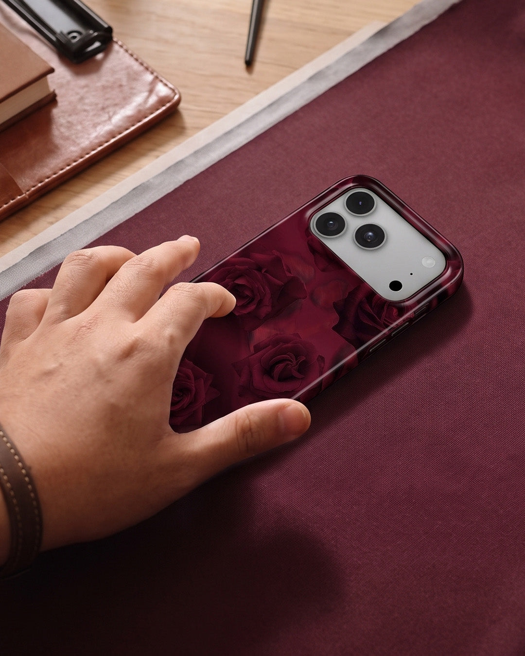Dark Red Rose iPhone 18 Pro Max Case