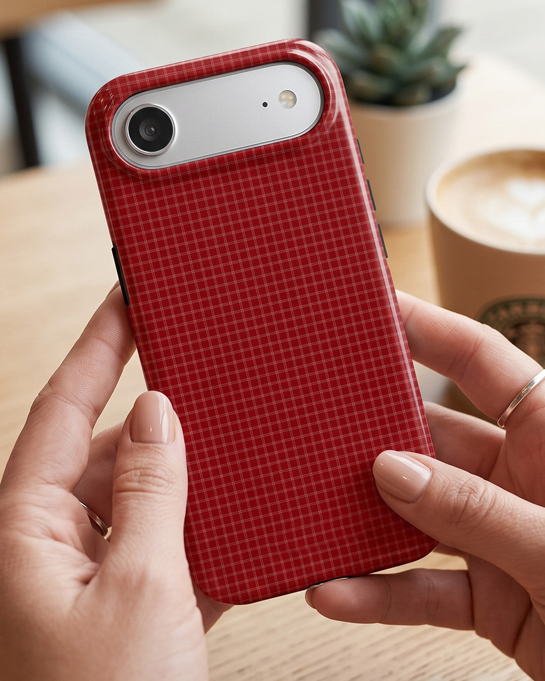 Red Windowpane Plaid iPhone Air Case