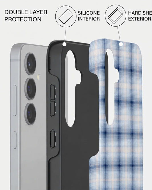Samsung Galaxy S24 FE Blue Plaid Case