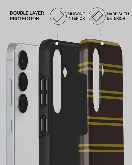 Brown Gold Striped Case for Samsung Galaxy S25 Plus