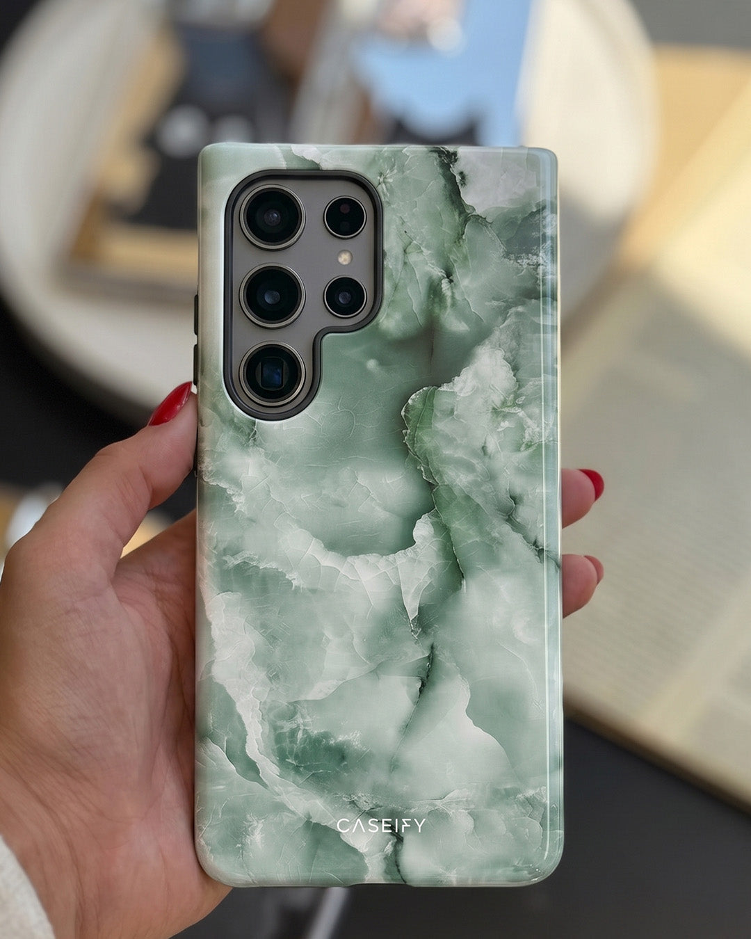 Galaxy S24 Ultra Green Marble Case