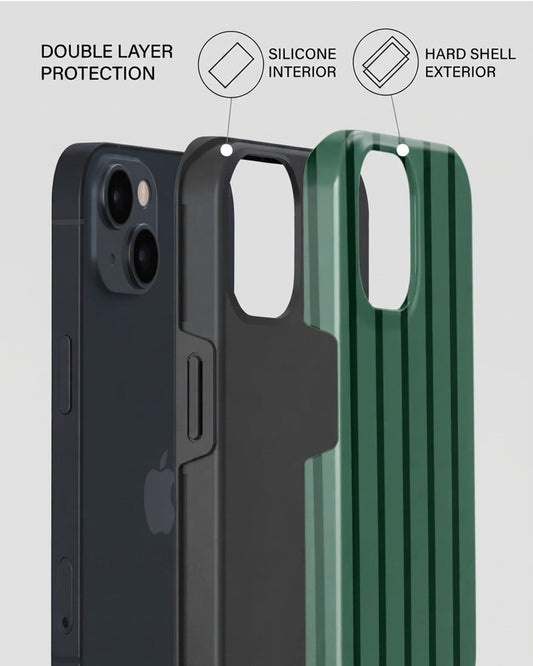 Green Pinstripe iPhone 15 Case