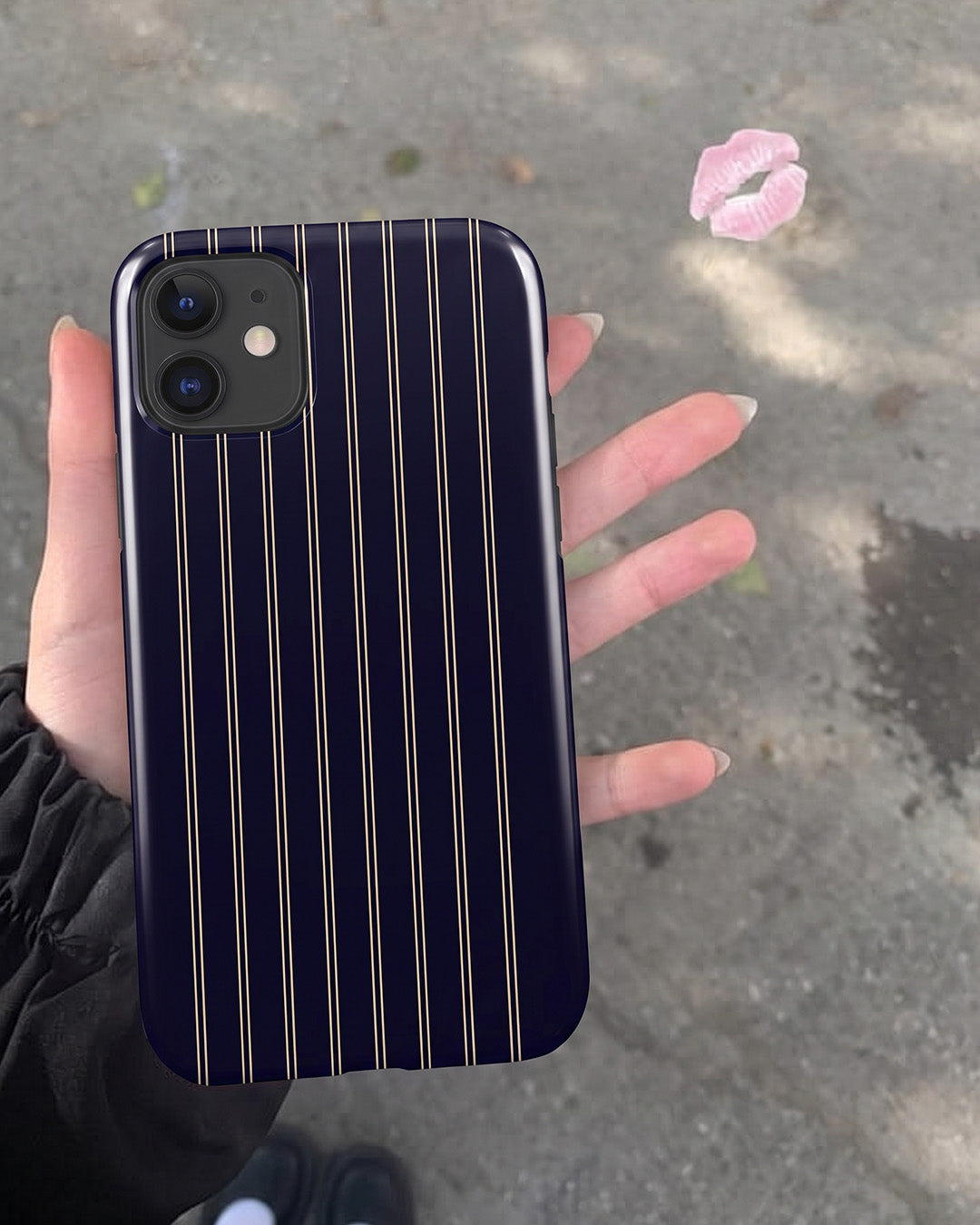 Navy Pinstripe iPhone 11 Case