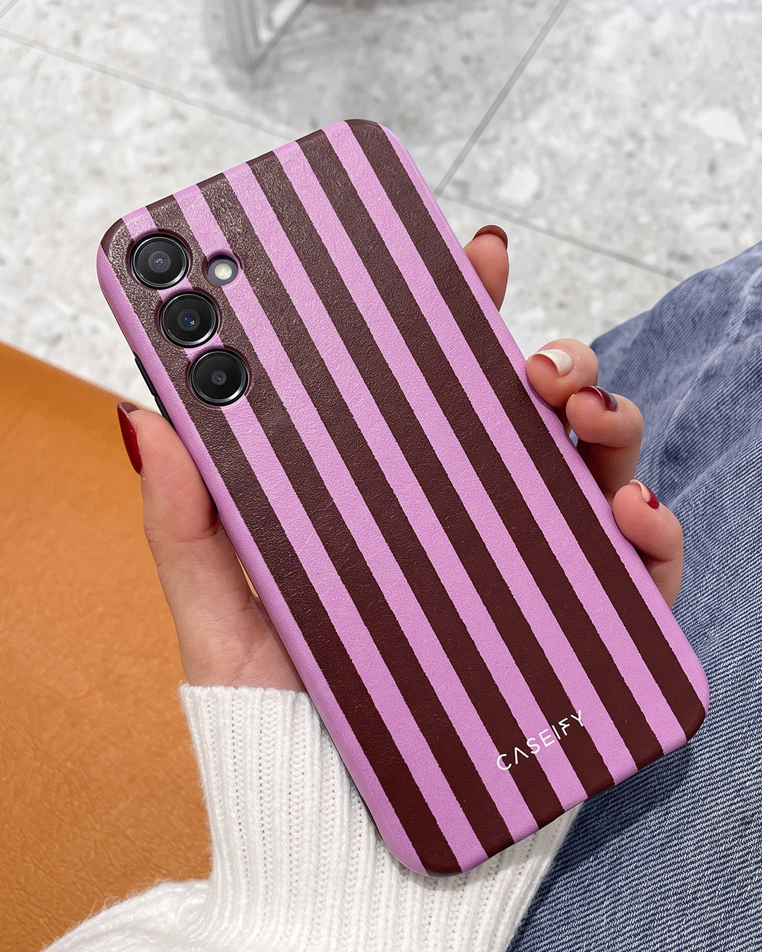 Pink Striped Samsung Galaxy A15 5G Case