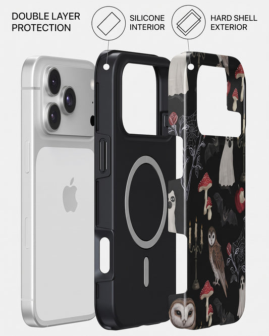Gothic Halloween Owl Ghost iPhone 18 Pro Case