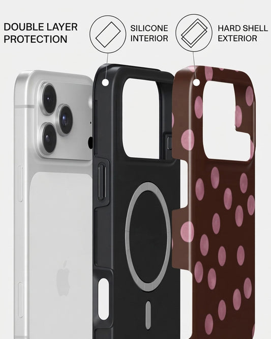 Burgundy Polka Dot iPhone 18 Pro Max Case