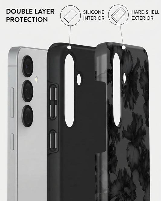 Galaxy S25 Black Floral Case