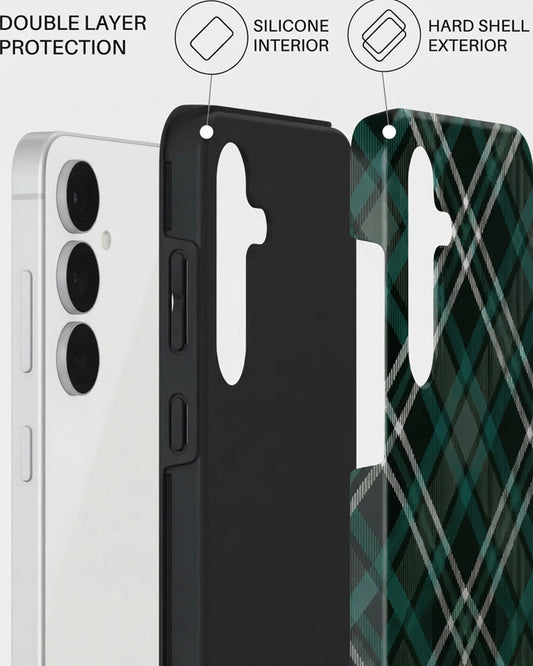Green Plaid Case for Samsung Galaxy S25 FE
