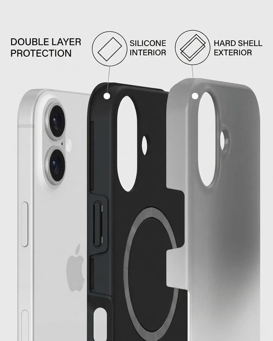 Silver Chrome Ombre iPhone 16 Plus Case