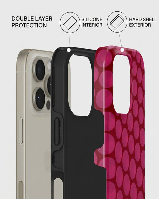 Magenta Polka Dot iPhone 16 Pro Max Case