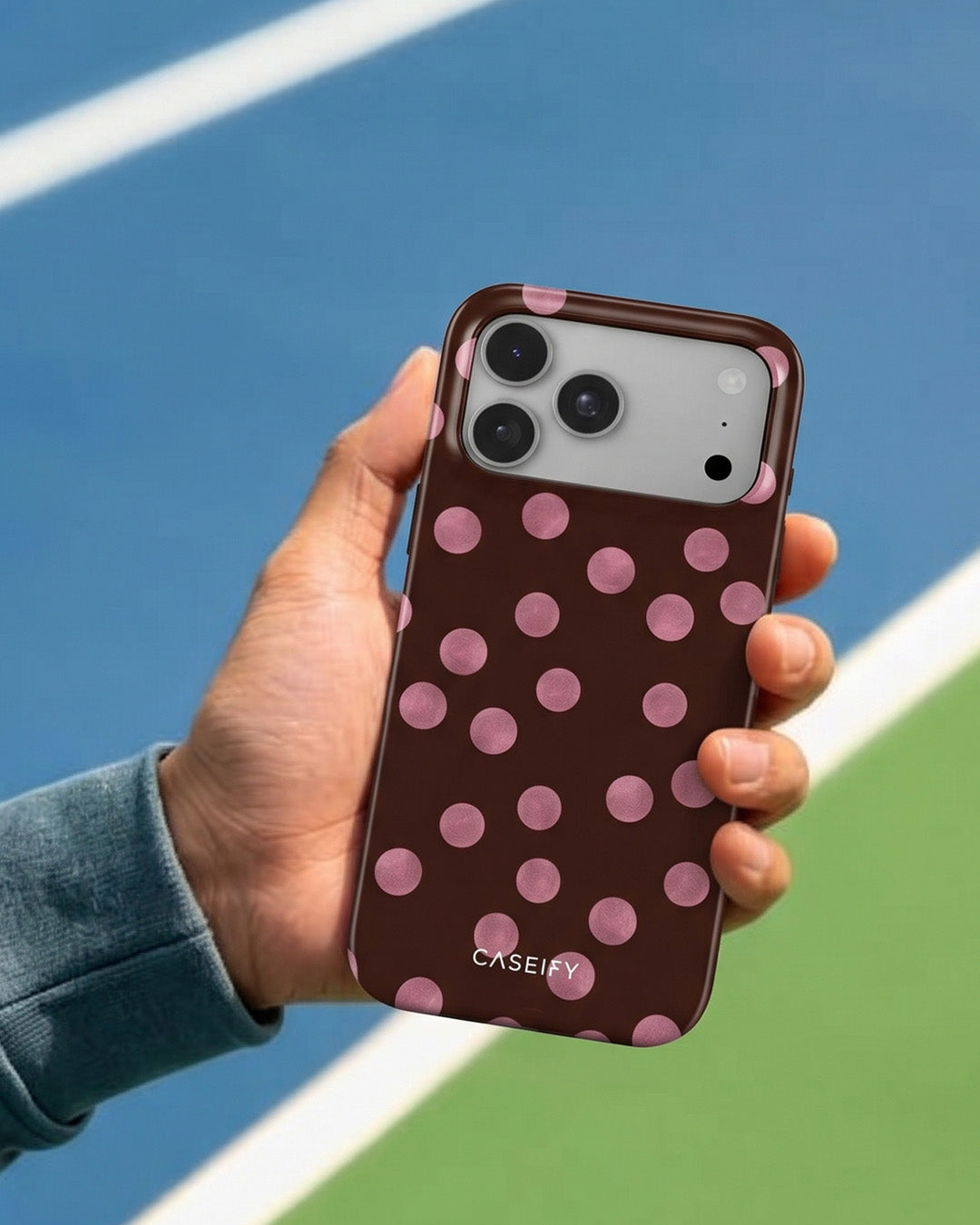 Burgundy Polka Dot iPhone 18 Pro Max Case