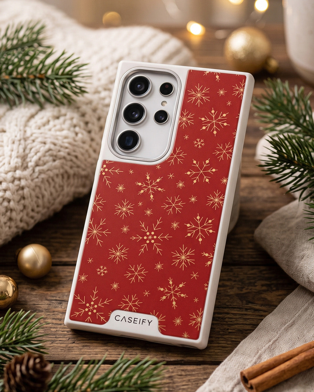 Red Snowflake Samsung Galaxy S24 Case