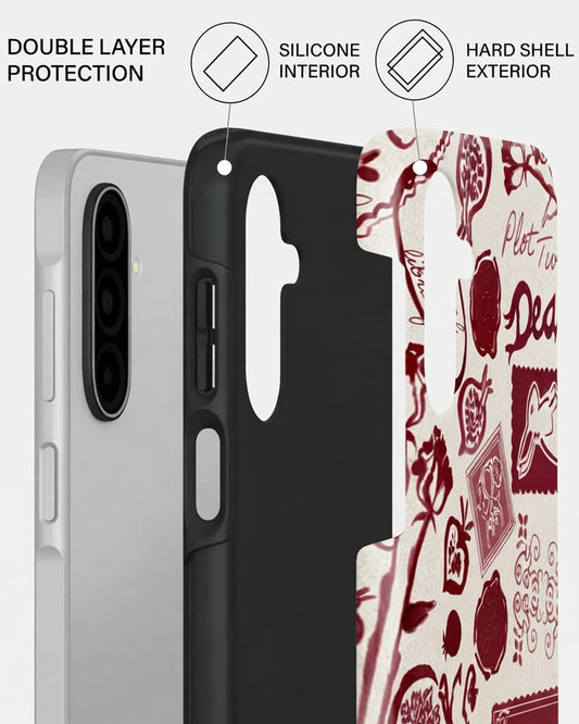 Galaxy A17 Red Doodle Case
