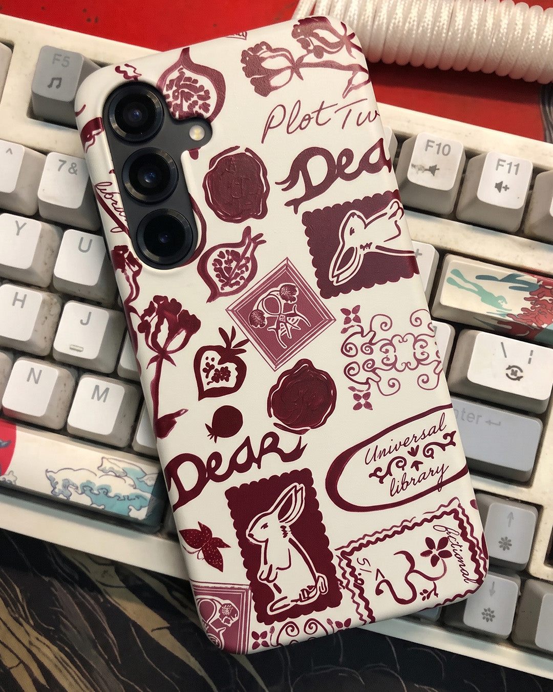 Galaxy A17 Red Doodle Case