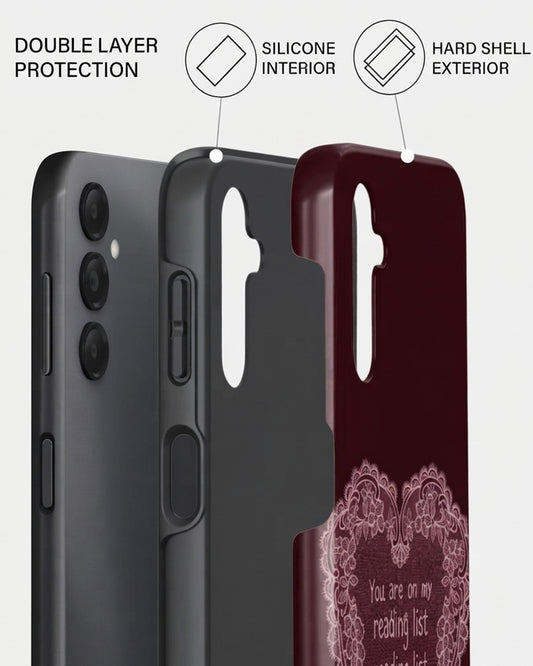 Burgundy Lace Heart Samsung Galaxy A25 Case