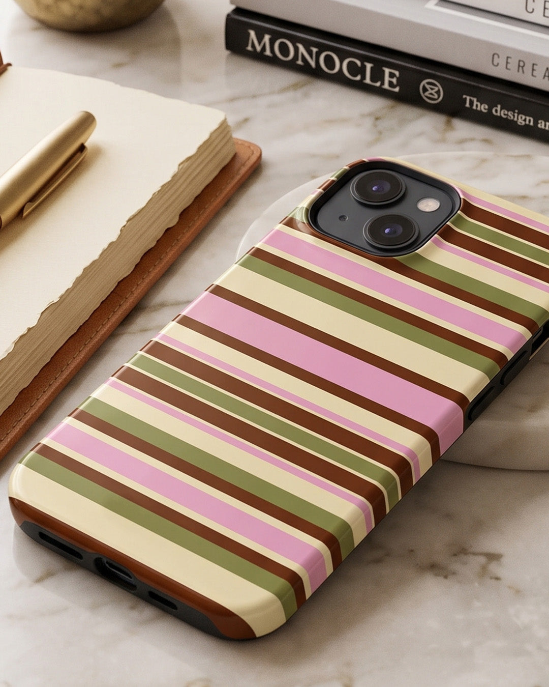 Retro Candy Stripe iPhone 15 Plus Case