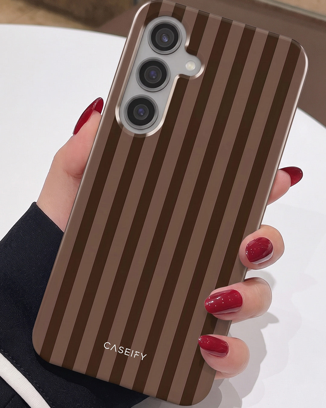 Galaxy S24 Plus Brown Striped Case