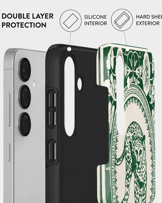 Green Leopard Case for Samsung Galaxy S25 Plus