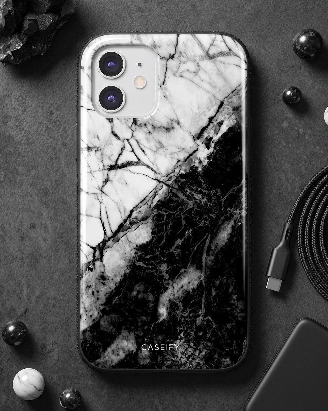 Black & White Marble iPhone 11 Case