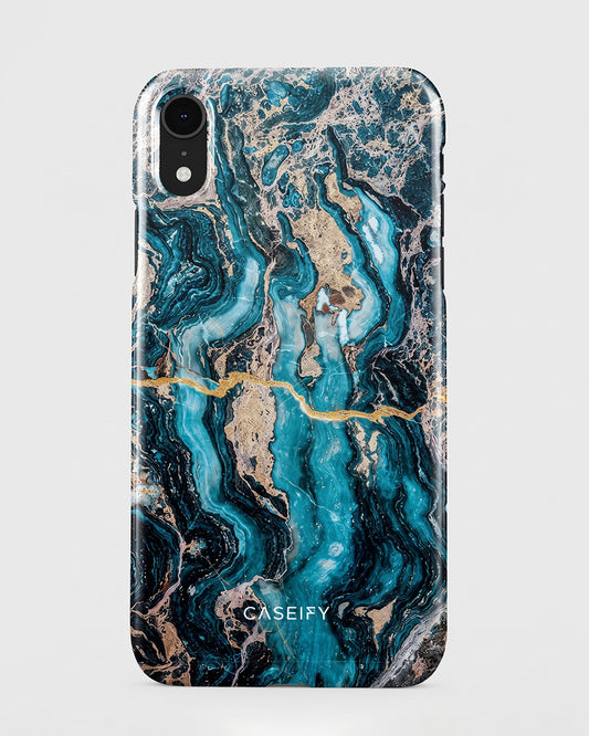 Teal Gold Marble iPhone XR Case