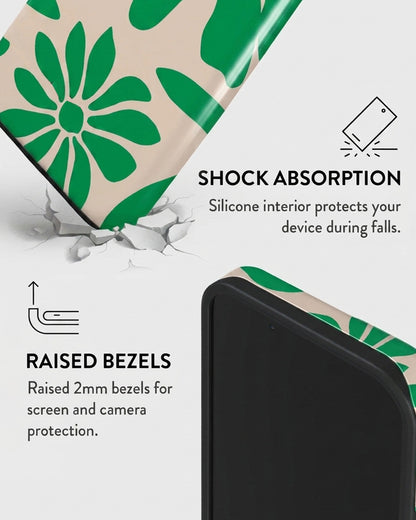 Green Retro Floral iPhone 13 Case