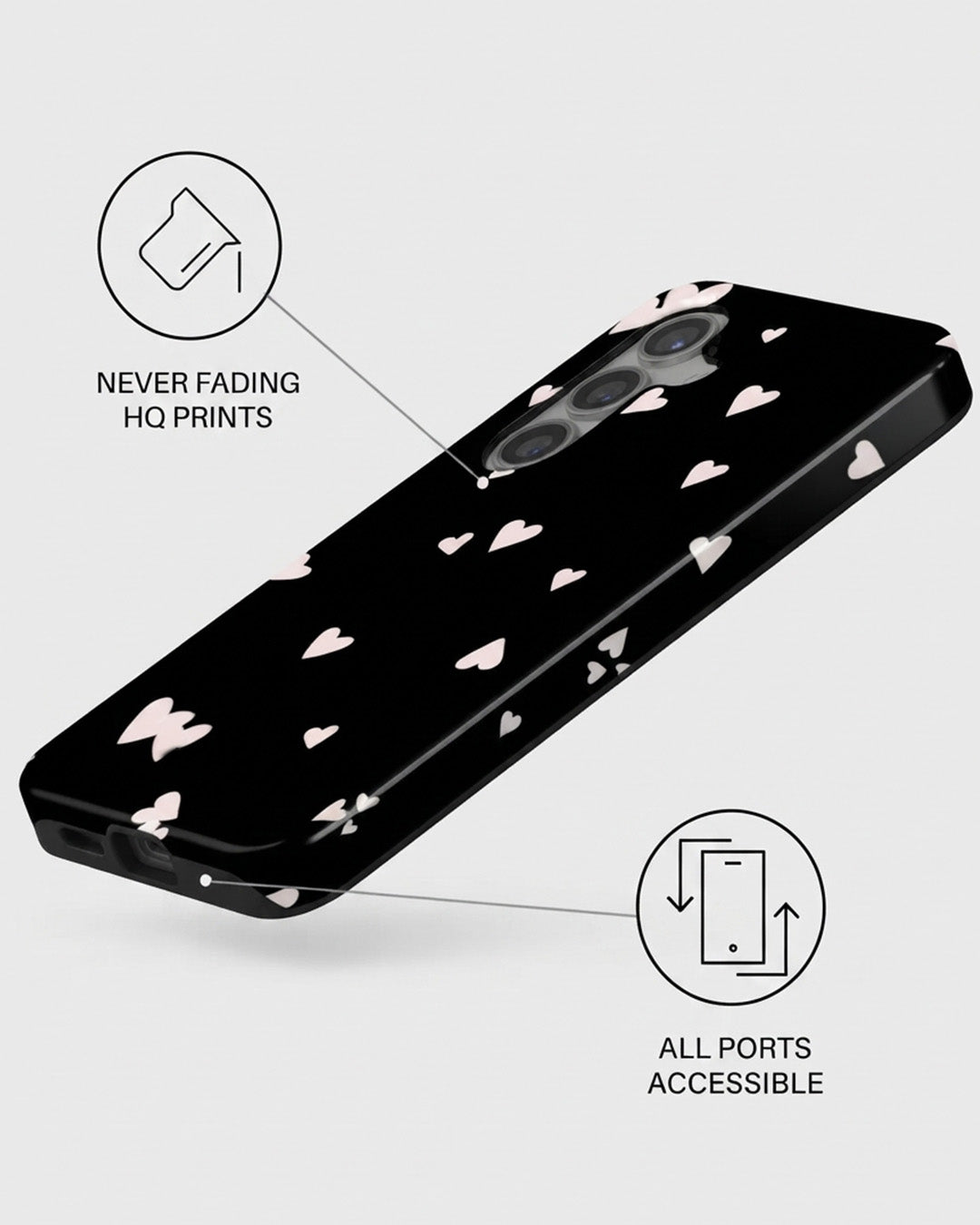 Galaxy S24 Plus Black Heart Case
