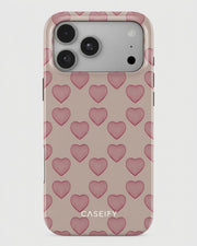 Pink Heart Print iPhone 18 Pro Case