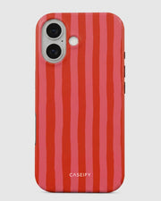 Coral Stripe iPhone 16 Case