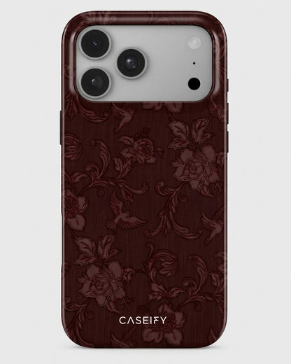 Burgundy Damask Floral iPhone 18 Pro Max Case