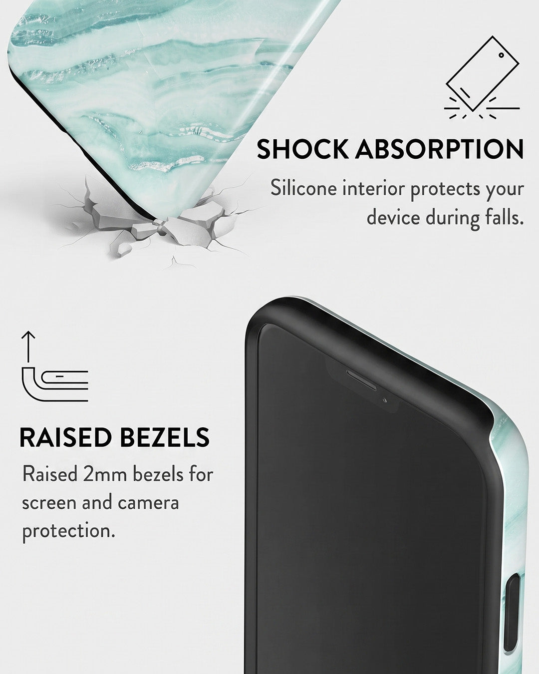Mint Marble iPhone 12 Mini Case
