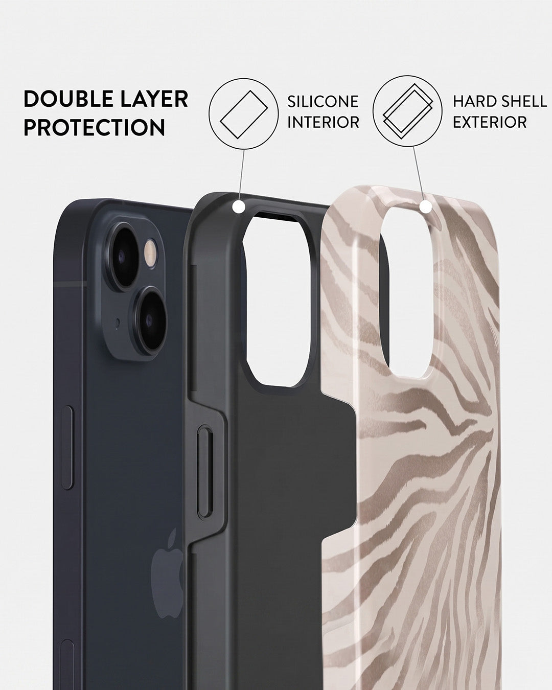 Rose Gold Zebra Print iPhone 13 mini Case