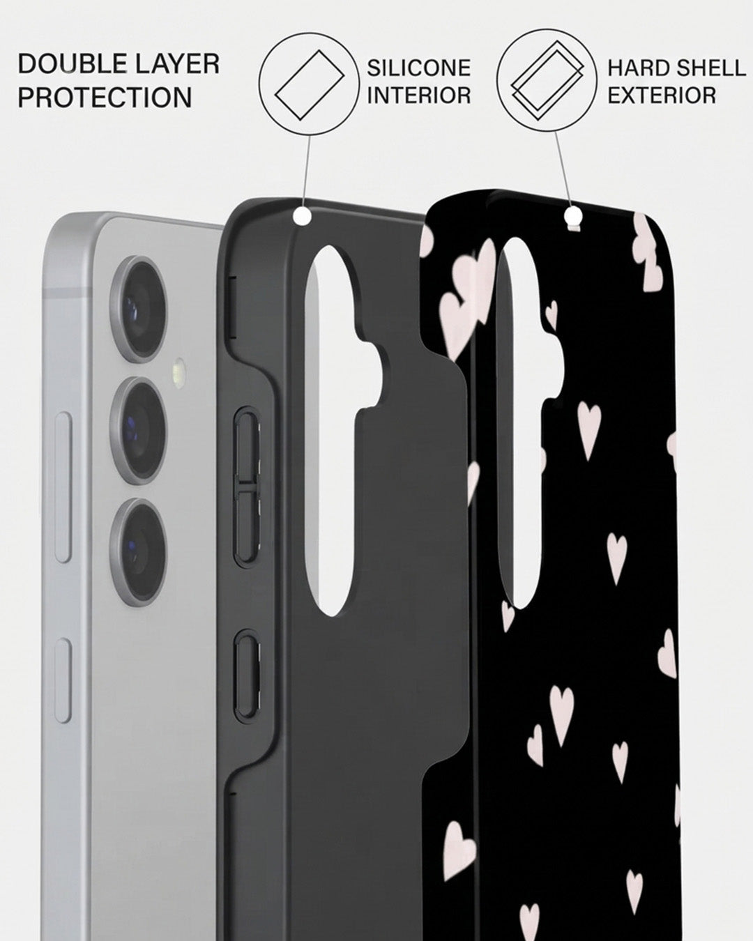 Galaxy S24 Plus Black Heart Case