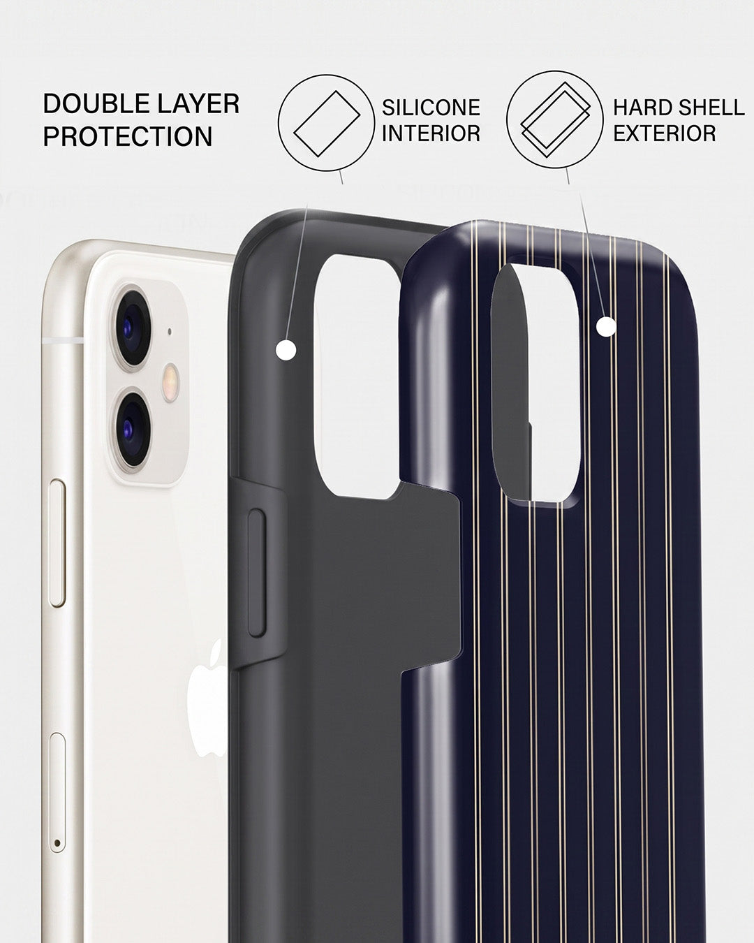Navy Pinstripe iPhone 11 Case