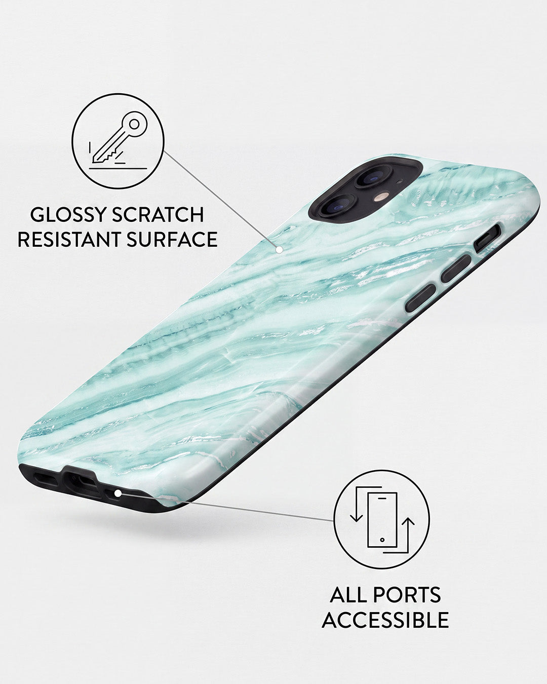 Mint Marble iPhone 12 Mini Case