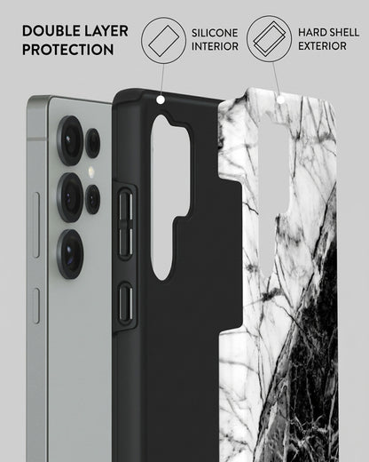 Black White Marble Case for Samsung Galaxy S25 Ultra