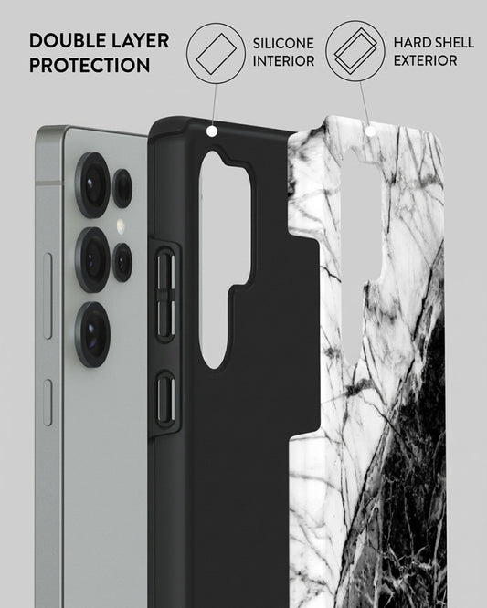 Black White Marble Case for Samsung Galaxy S25 Ultra