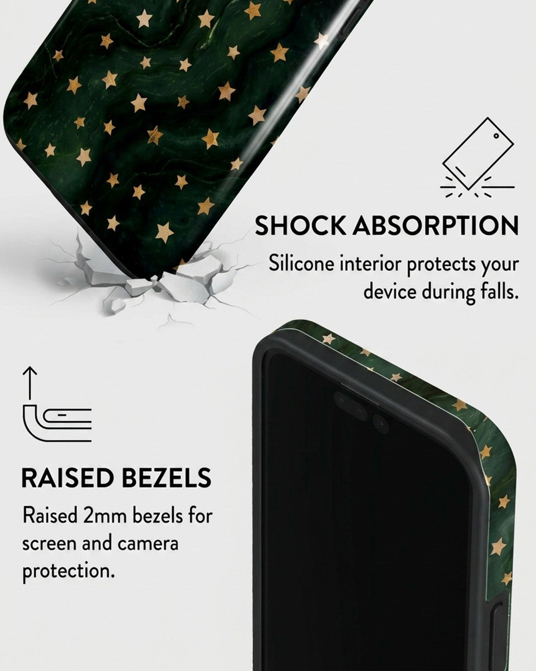 Emerald Starry Marble iPhone 15 Pro Case