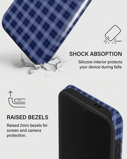 Samsung Galaxy S24 FE Navy Plaid Case