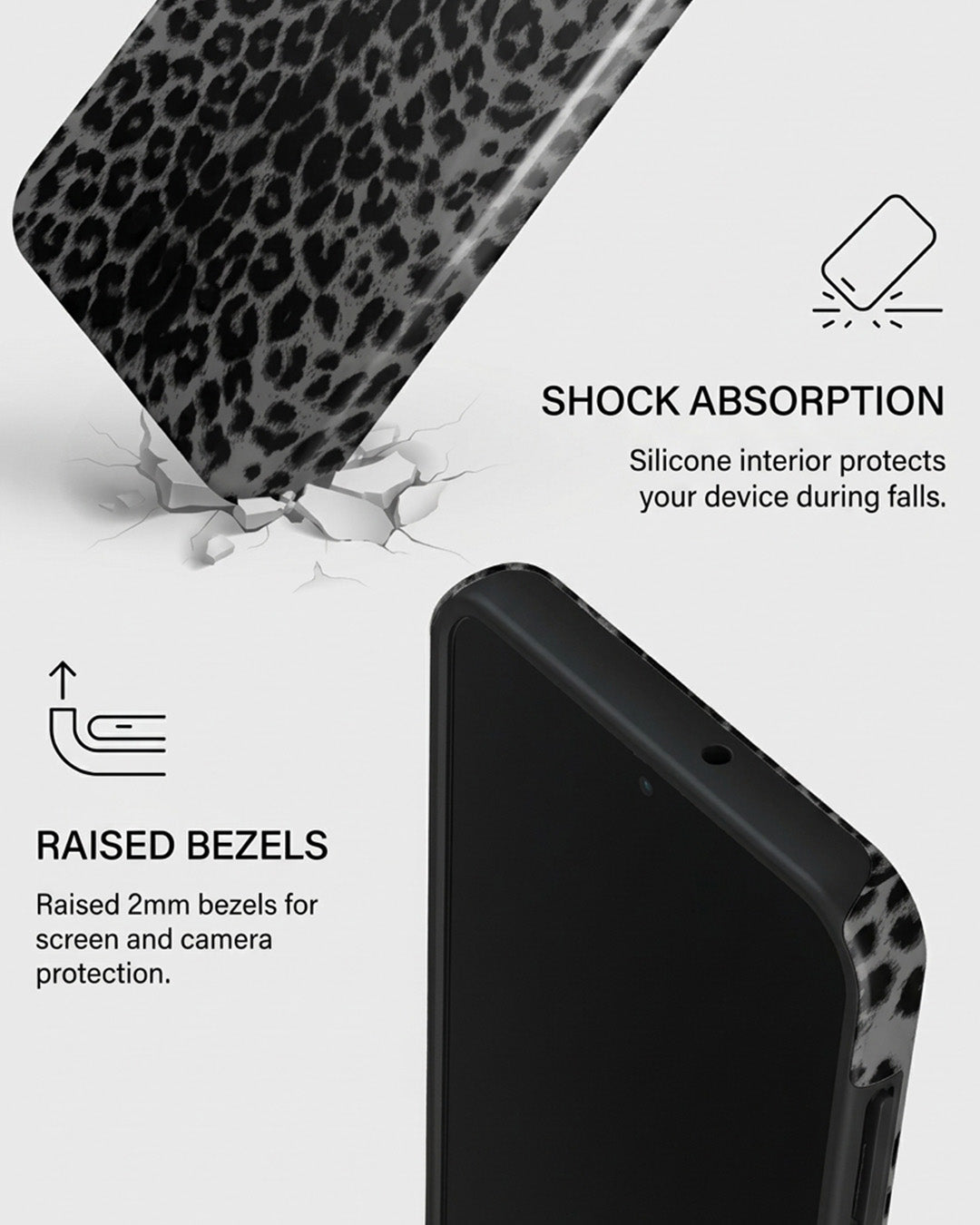Grey Leopard Print Samsung Galaxy A16 Case