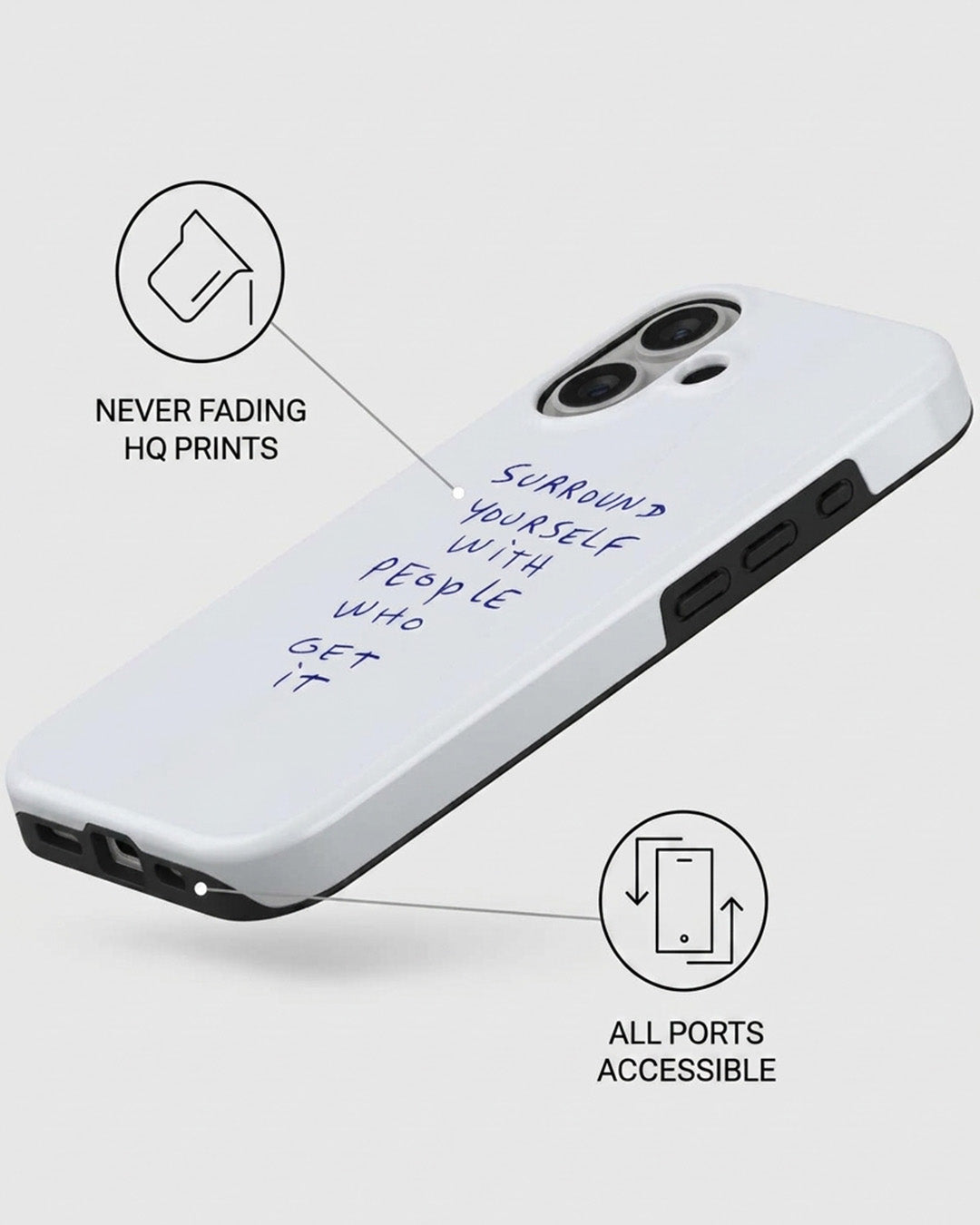 Surround Yourself Quote iPhone 16 Case