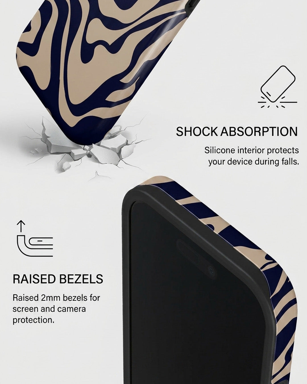 Navy Swirl iPhone 16 Plus Case
