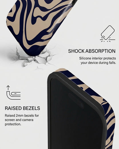 Navy Swirl iPhone 16 Plus Case