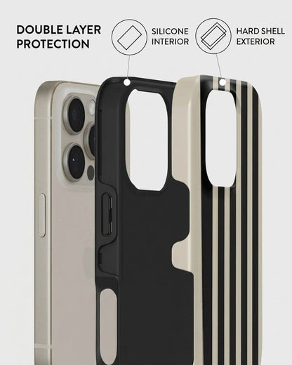 Navy Ribbed Stripe iPhone 16 Pro Case
