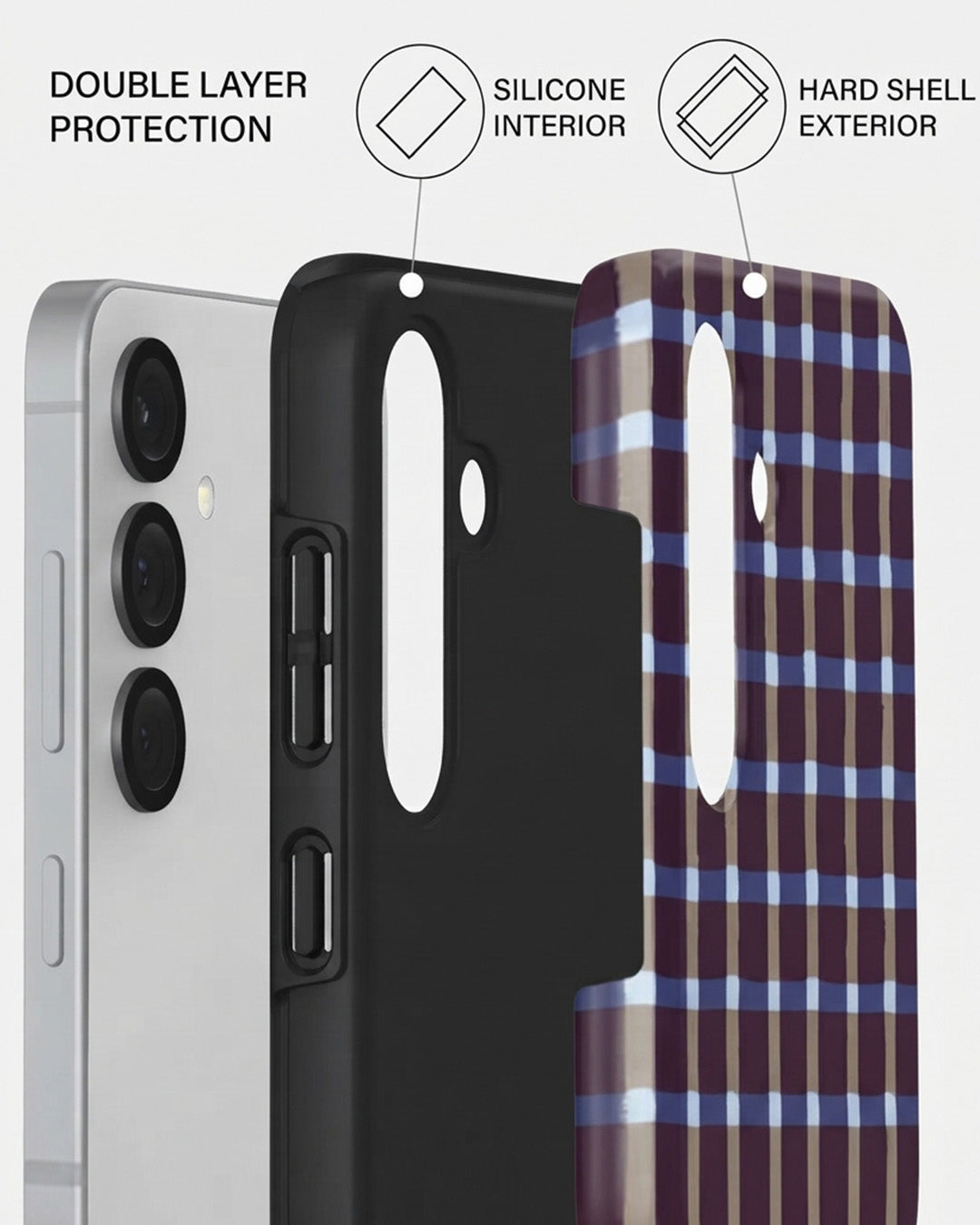Plaid Check Case for Samsung Galaxy S25