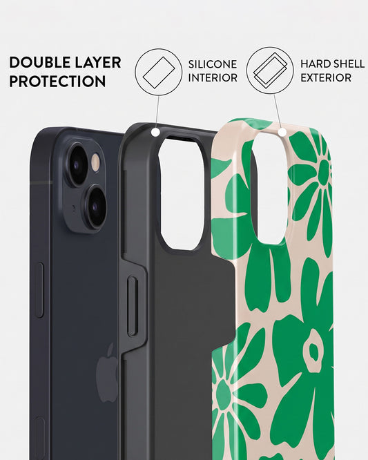 Green Retro Floral iPhone 13 Case