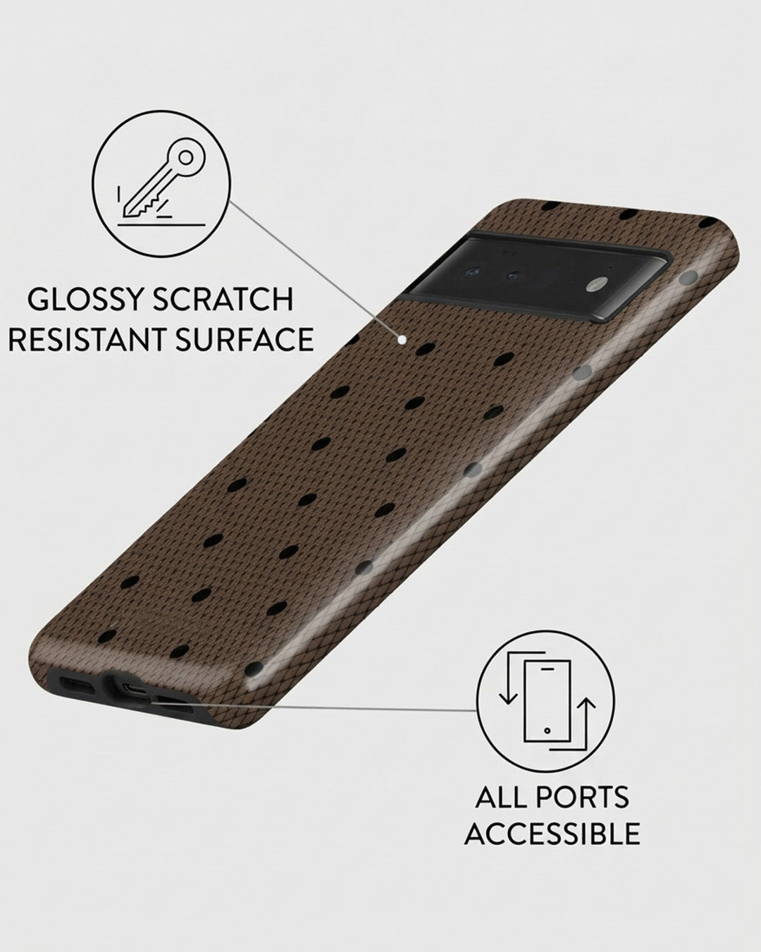Brown Dotted Pixel 6 Pro Case