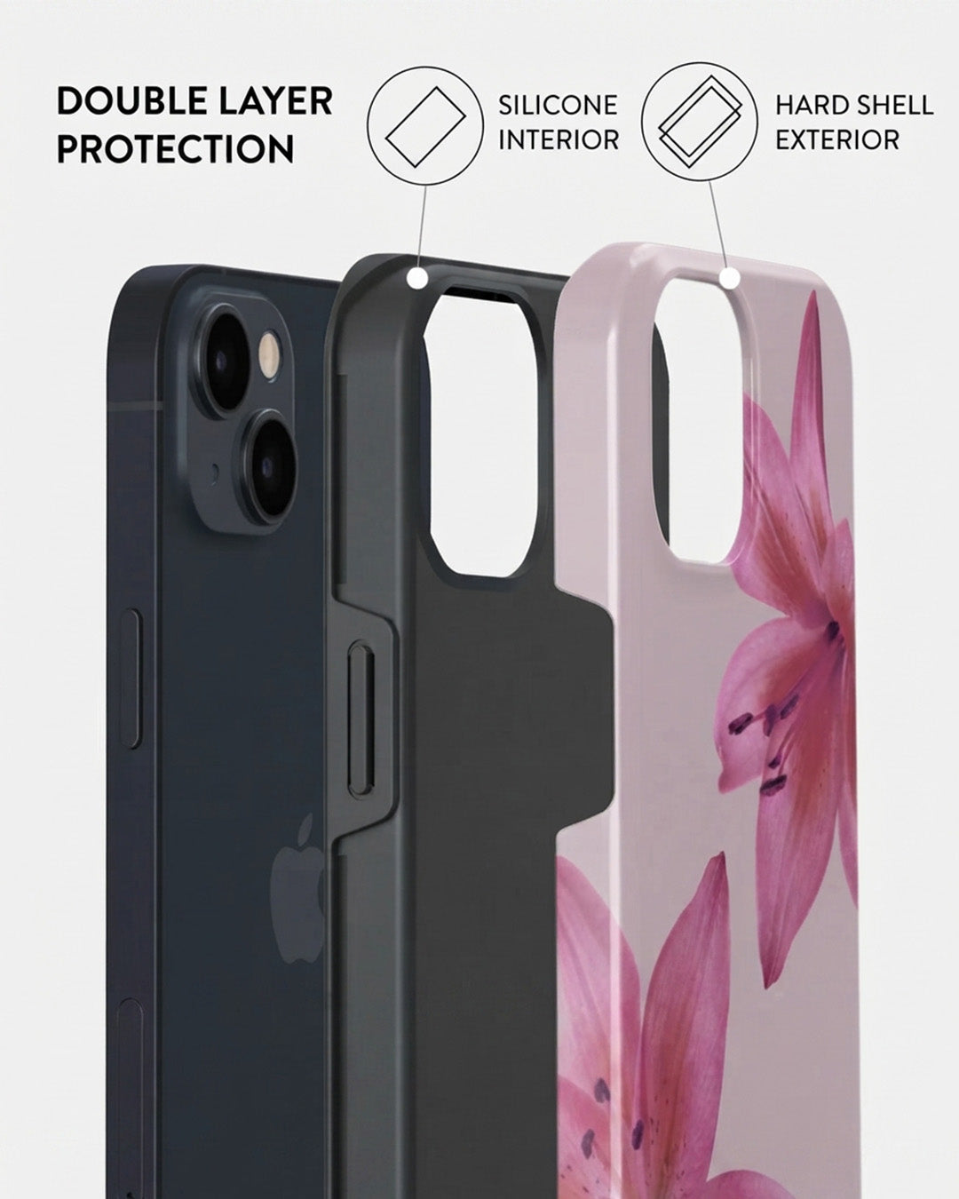 Pink Lily Floral iPhone 15 Case