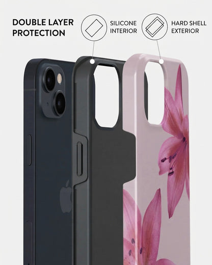 Pink Lily Floral iPhone 15 Case